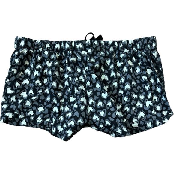 EUC Victoria’s Secret Blue and Black Heart Motif Sleep Shorts Size Large - Picture 3 of 3